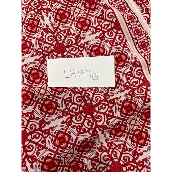 Max Studio Womens Red White Printed Loose Fit Blouse Top Sz L - Picture 8 of 9